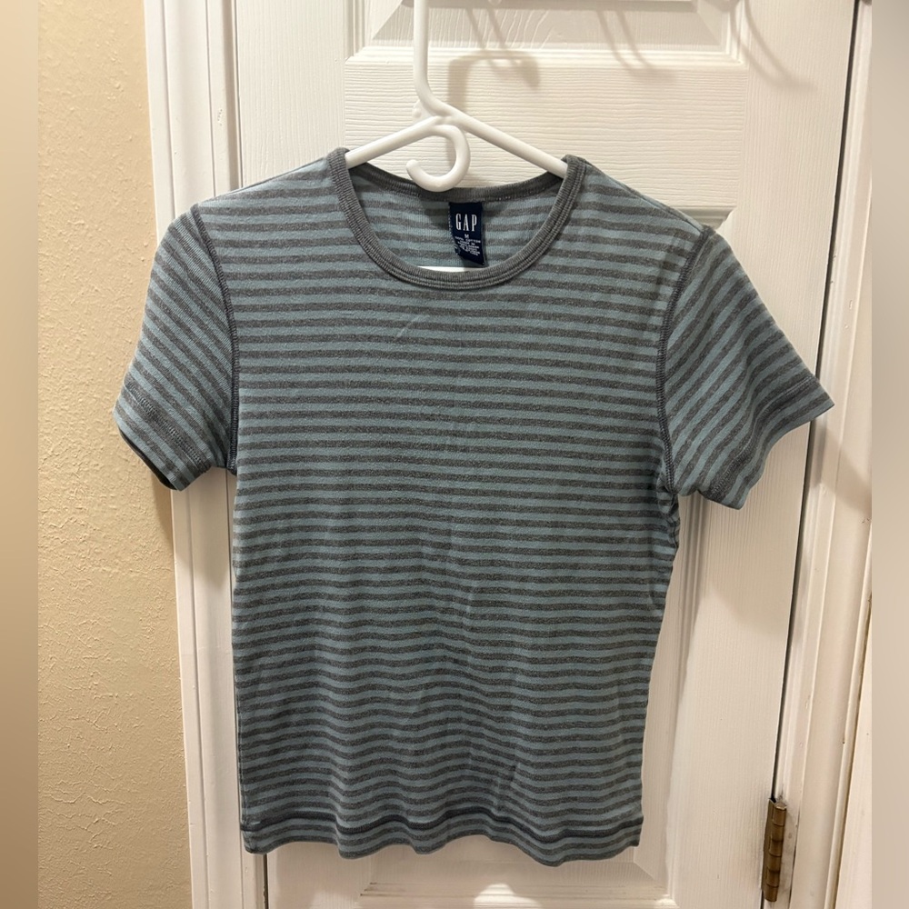 GAP Blue and Gray Striped Tee